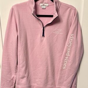 Vineyard Vines Vintage Women's Light Pink Quarter-Zip Sweater